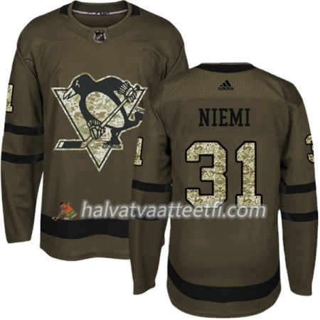Miesten NHL Pittsburgh Penguins Pelipaita Antti Niemi 31 Adidas 2017-2018 Camo Vihreä Authentic Miesten NHL Pittsburgh Penguins Pelipaita Antti Niemi 31 Adidas 2017-2018 Camo Vihreä Authentic
